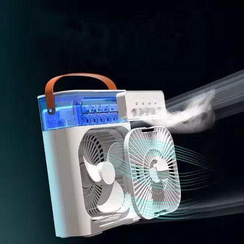 5 Hole Mist Humidifying USB Mini Fan with Lighting