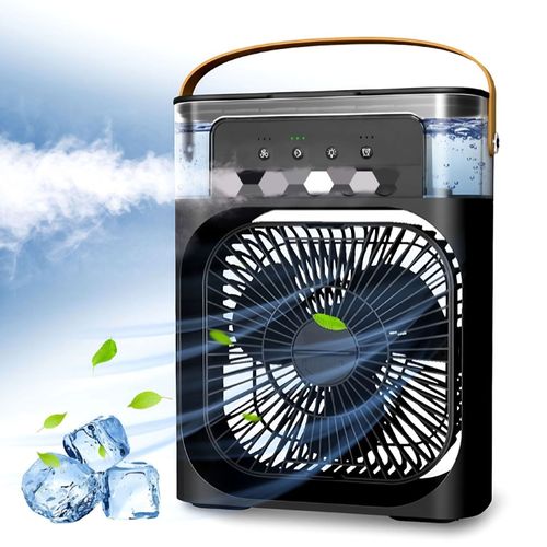 5 Hole Mist Humidifying USB Mini Fan with Lighting