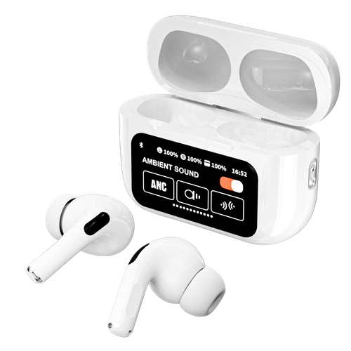 A9 Pro PLUS TWS High Fidelity Audio In Ear Headphones LED Display Touch Screen Type C Noise Cancelling Earphones True Wireless Stereo