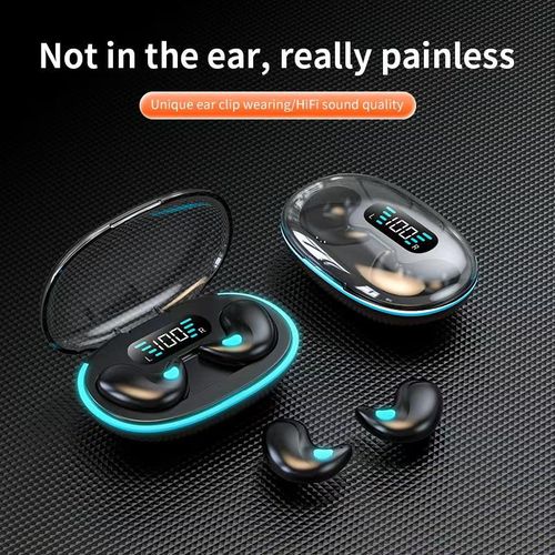 Wireless Bluetooth Earbuds for Sleeping Gaming  Invisible Mini In Ear with LED Display Low Latency