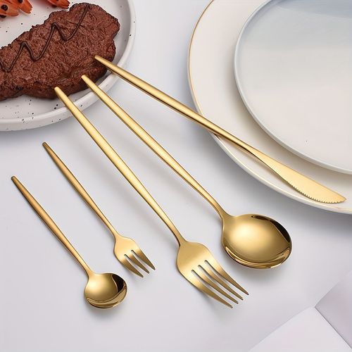 30 piece set of golden tableware