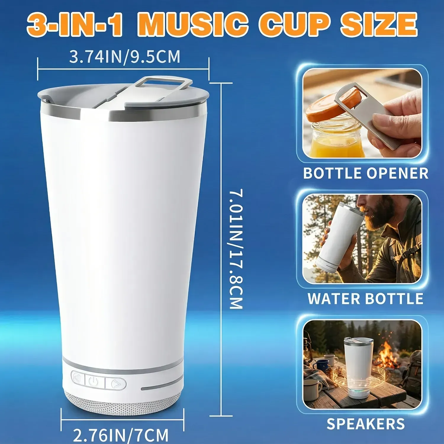 🔥16.5Oz Music Mug with Glowing LED BT Wireless Speaker Coffee Cup, Insulated Thermos for Hot And Cold Drinks, with Music Player Design, Ideal for Office, Car, Home, Valentine'S Day, New Year, Birthday Gift - Musical Gift 360 sold Sold by YUYUQ Star storeStar storeStar store 4.9 out of five stars