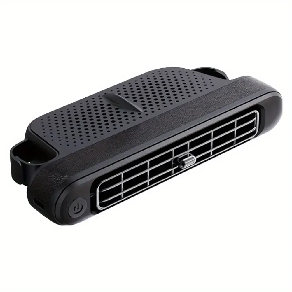 🔥Dual turbo portable car seat cooling fan, 3-speed adjustable strong wind, USB powered car air conditioning, suitable for sedans SUV,RV, truck, silent operation, compact design, independent switch, USB-C fast charging, Velcro installation, suitable for rear and front seats, compatible with all vehicle models