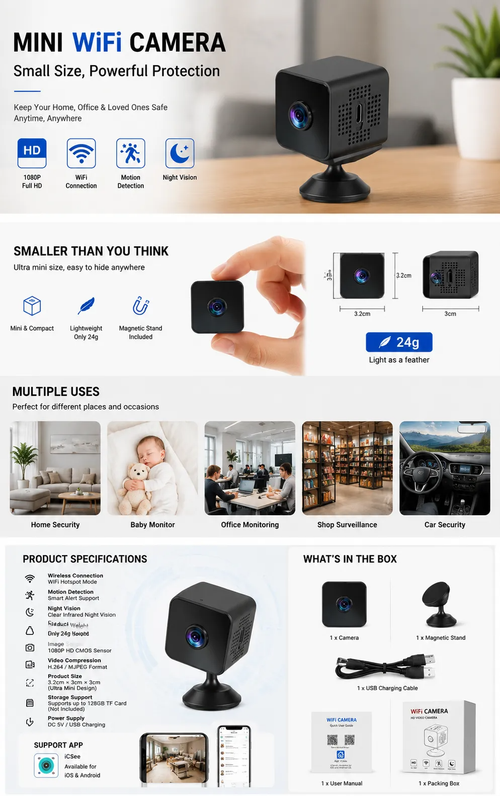 🔥COD🔥 HD Security Camera – See Everything Clearly