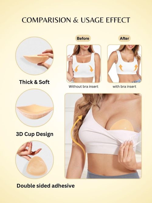Reusable Double Sided Sticky Bra Pads, Push Up Bust Lift Inserts and Bust Enhancers for Swimsuit, Dress, Bikini and Sports Bra, COD Free Shipping, Pay on Delivery