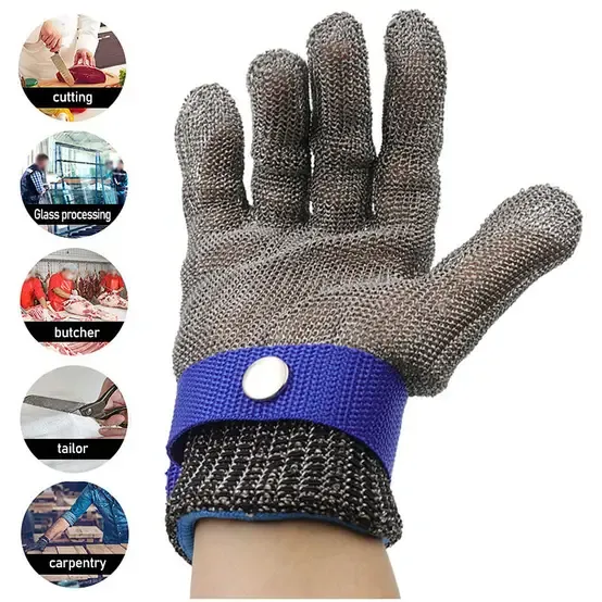 🥩Heavy-Duty🍖 Level 9 Cut Resistant Glove🔪🚫Cut Resistant Stainless Steel Metal Mesh Chainmail Glove