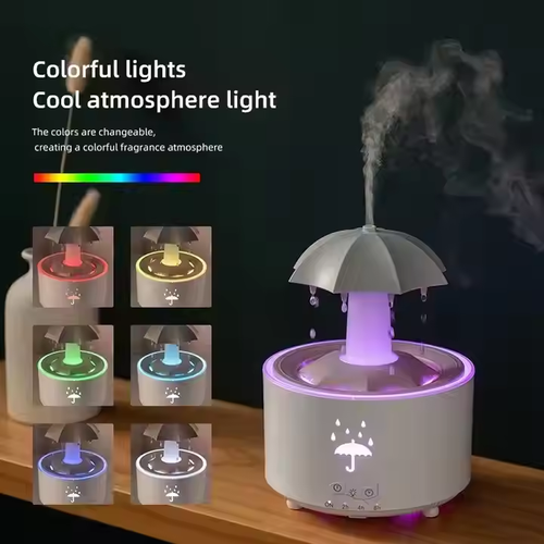 New Design Rotating Water Drop Aroma Diffuser Portable Home LED Lamp Ultrasonic Humidifier With Remote Control