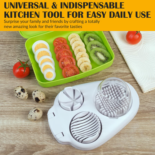 3-in-1 Premium Stainless Steel and Plastic Egg Cutter Petal Slicers for Home Cooking Modern Style Premium Egg Tools