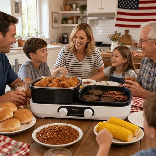 Multifunction 2-in-1 Cooking Power Electric Grill Pot for Soups and