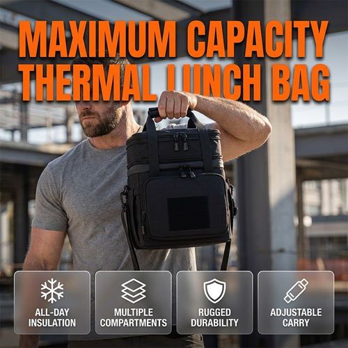 ⏰Limited time offer🍱🧊Extra-large thermal lunchbox – Keeps food hot or cold for hours, waterproof and with multiple compartments✨