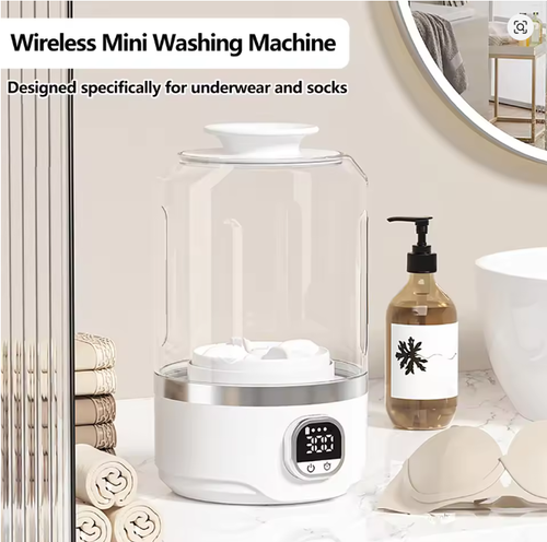 4000mAh Battery Fully Automatic Mini Portable Washing Machine 🔋 Wash Underwear & Socks 🧦 Perfect for Business Trips & Outdoor Adventures ✈️🏕️