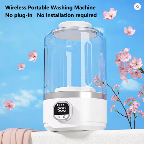 4000mAh Battery Fully Automatic Mini Portable Washing Machine 🔋 Wash Underwear & Socks 🧦 Perfect for Business Trips & Outdoor Adventures ✈️🏕️