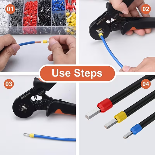 UMLIFE Ferrule Crimping Tool Kit with 1250 Wire Connectors, Insulated VE Tubular Crimp Terminals