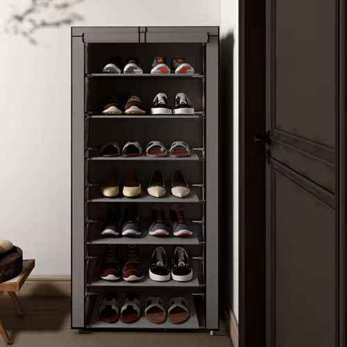 8 Layer Large Capacity Shoe Rack Manager With Dust Cover.