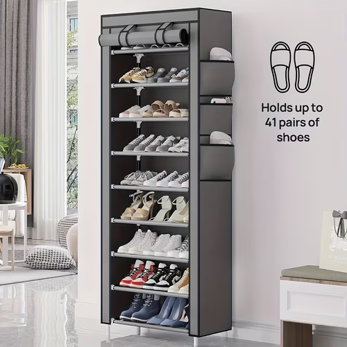 8 Layer Large Capacity Shoe Rack Manager With Dust Cover.