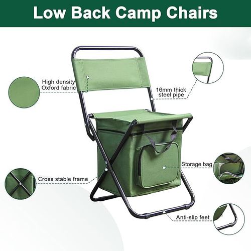 🔥Portable folding outdoor camping chair with cooler bag