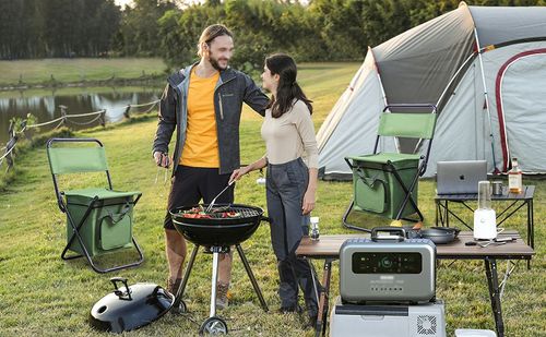 🔥Portable folding outdoor camping chair with cooler bag