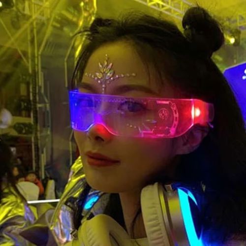 🥽Fashion Luminous Decorative Glasses Neon Light Decoration LED Sunglasses
