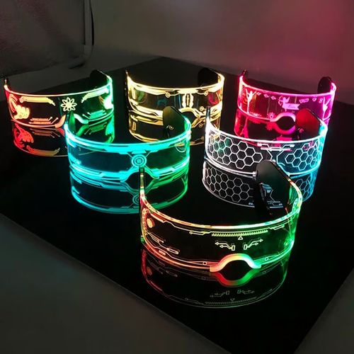 🥽Fashion Luminous Decorative Glasses Neon Light Decoration LED Sunglasses
