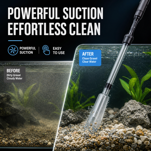 🐠 Get 50% off now! Electric Aquarium Gravel Cleaner—battery-operated, adjustable length, and easy to use—suitable for all aquariums 🧹🐟