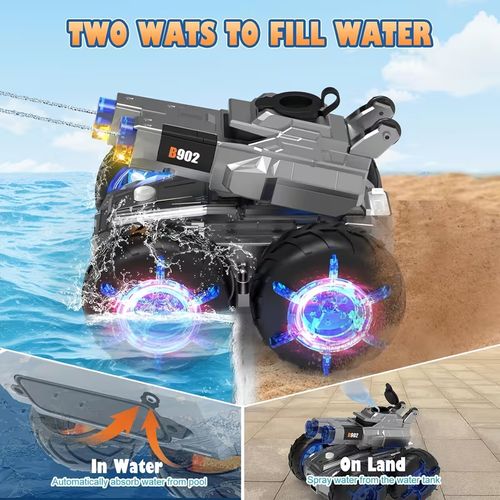 Amphibious Remote Control Armored Tank Toy (120mins Playtime)