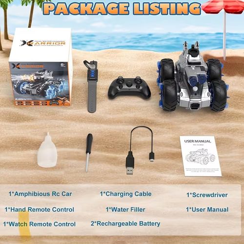 Amphibious Remote Control Armored Tank Toy (120mins Playtime)