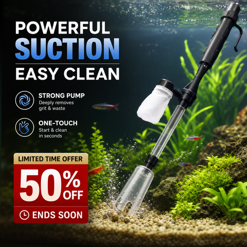🐠 Get 50% off now! Electric Aquarium Gravel Cleaner—battery-operated, adjustable length, and easy to use—suitable for all aquariums 🧹🐟