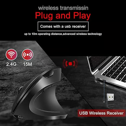Ergonomic Vertical Wireless Mouse