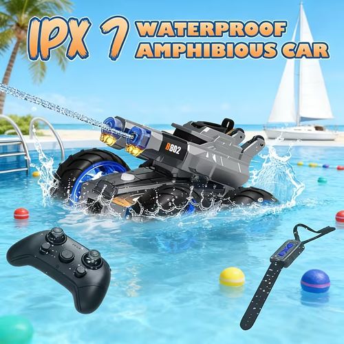 Amphibious Remote Control Armored Tank Toy (120mins Playtime)