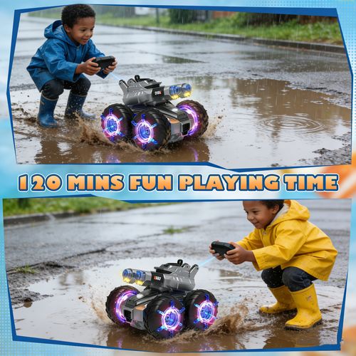 Amphibious Remote Control Armored Tank Toy (120mins Playtime)