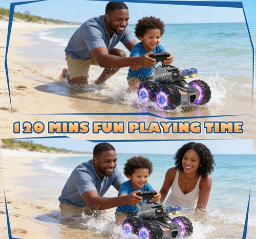 Amphibious Remote Control Armored Tank Toy (120mins Playtime)