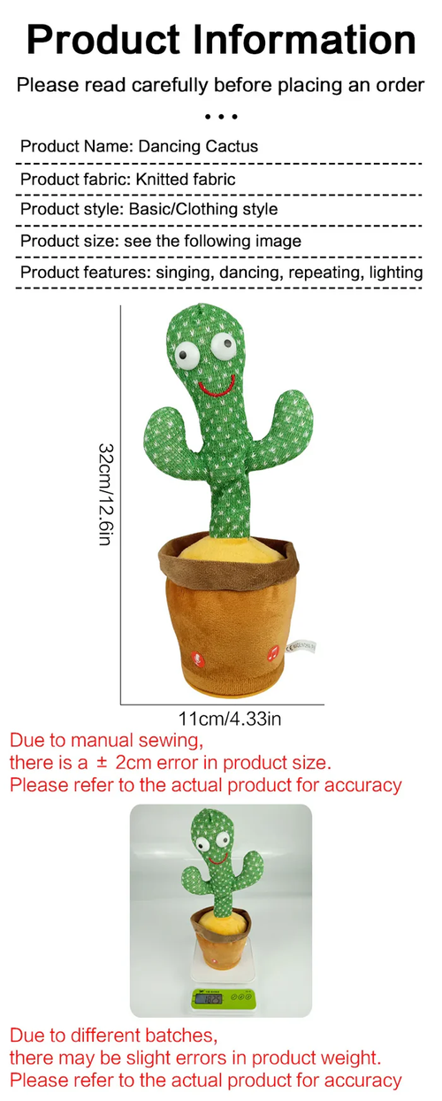 Dancing Talking Cactus Toys