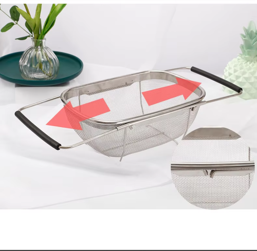 Stainless Steel Expandable Multi-Purpose Colander Basket – Kitchen Sink Strainer for Washing Vegetables, Fruits