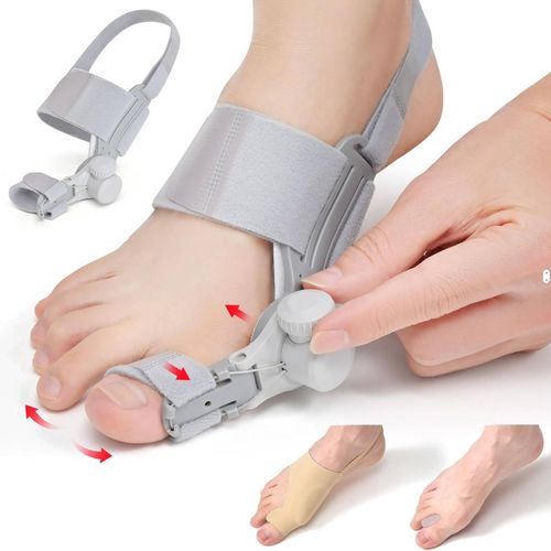 Bunion Relief Splint - Adjustable Toe Straightener with Control Knob for Hallux Valgus & Overlapping Toes, Fits Both Men & Women