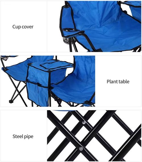 All-in-One Double Camping Chair – Built-in Umbrella, Cooler & Lightweight for Outdoor Fun