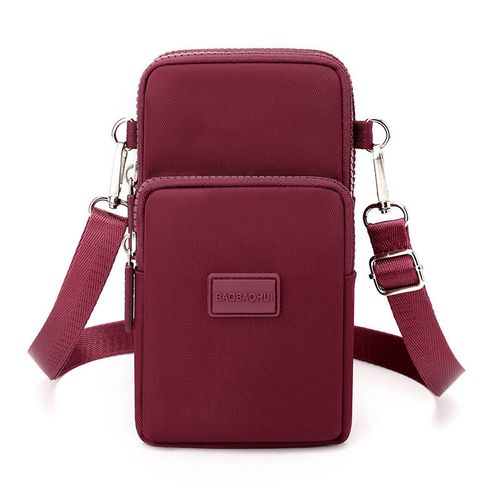 Women's Nylon Zipper Phone Pouch with Multiple Pockets