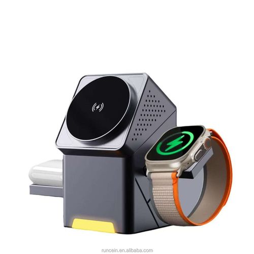 Rotating magnetic suction three-in-one wireless chargerSuitable for iPhone
