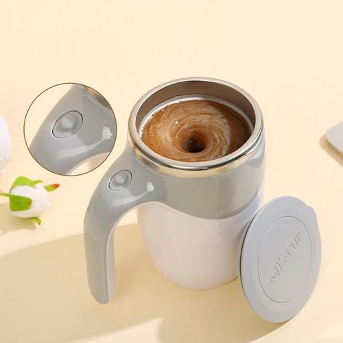 Automatic stirring cup with magnetic rotation