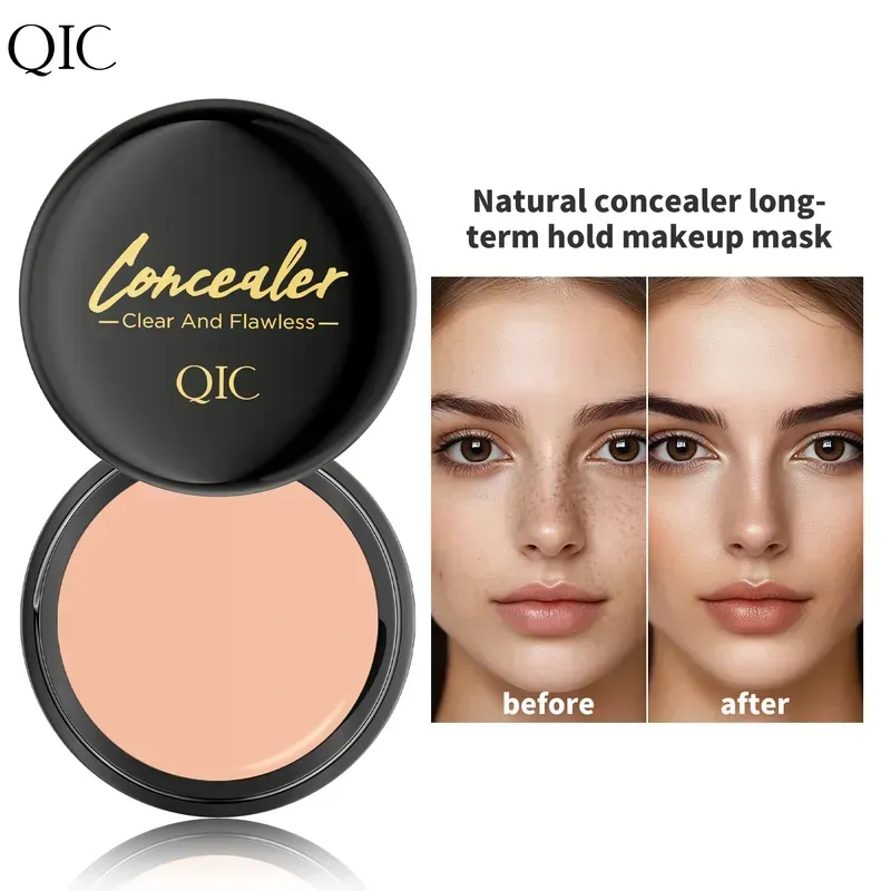 Waterproof, Matte QIC Full Coverage Concealer Cream | Long-Lasting, Multi-Color, Plant-Based Formula | Hides Scars & Dark Spots, All Skin Tones
