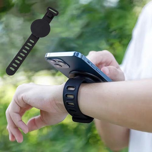 Dropshipping Flexible 360 Rotatable Strong Magnet Strap Durable Wristband Phone Holder for Sports Mobile Use 2024 New Products