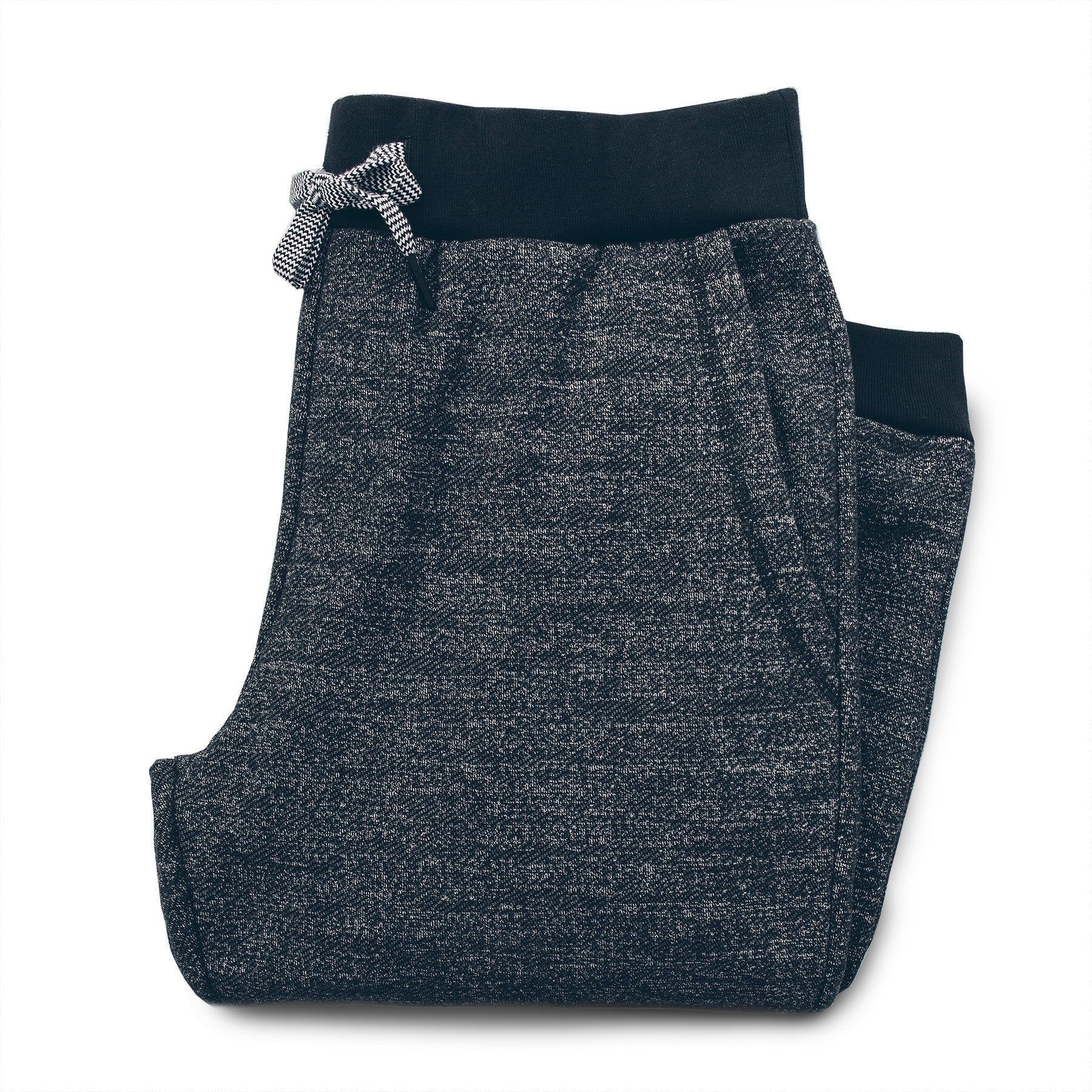 Crnen Travel Pant in Charcoal Fleck Fleece