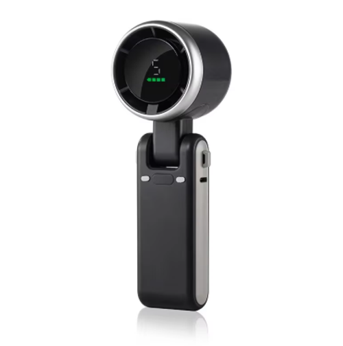 Ultra-Portable Foldable Handheld Fan with Smart LED Display - 5-Speed Rechargeable, Stylish Design for On-the-Go Cooling Anytime, Anywhere