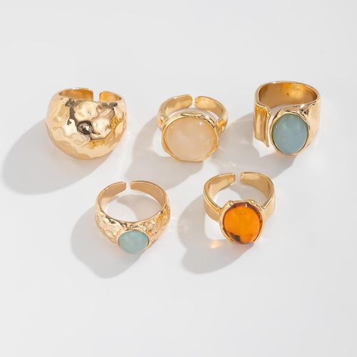 Chic Irregular Diamond Ring Set | Retro Alloy Jewelry for Fashion-Forward Women ✨