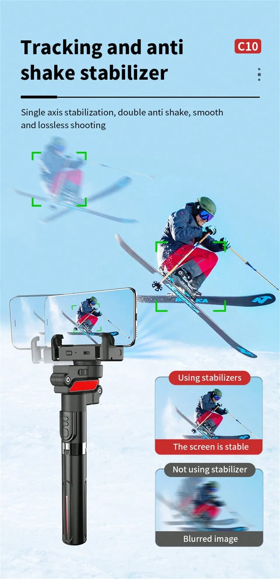 COOL DIER 2026 New AI face tracking Selfie stick tripod 360 Auto Rotation Follow Gimbal Stabilizer With Remote For tiktok Live
