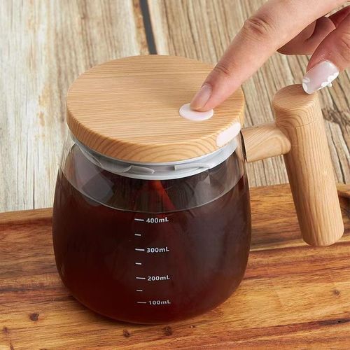 Auto-Stirring Glass Water Cup | Rechargeable, Heat-Resistant for Home & Office ☕