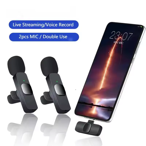Lavalier Wireless Bluetooth Microphone with Type-C Adapter - Compatible with iOS & Android