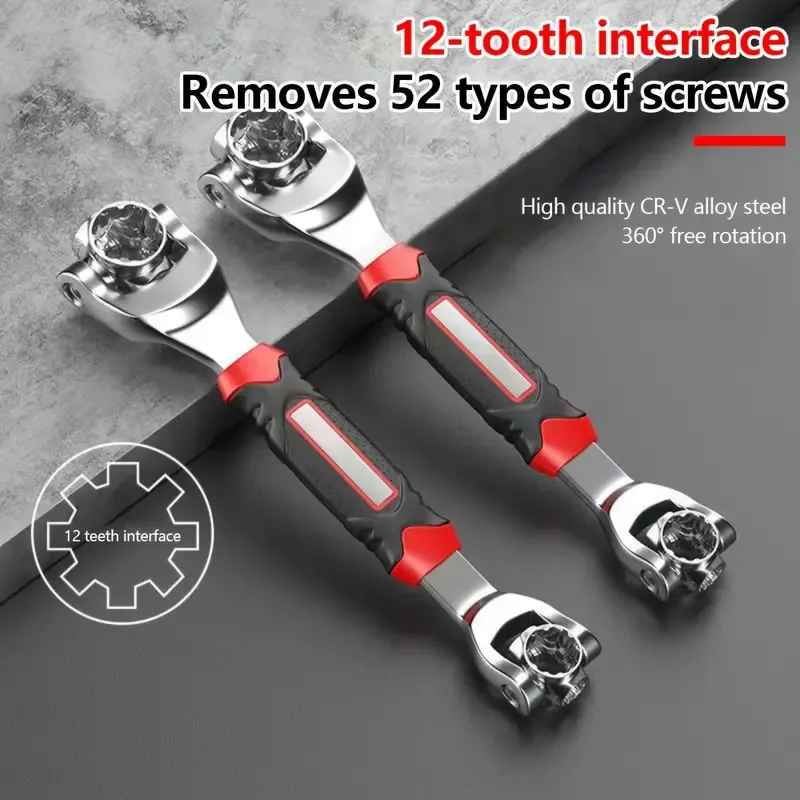 CR-V 12-Tooth Wrench｜56HRC Alloy Steel｜52 Screws or Compact or Tight Spaces