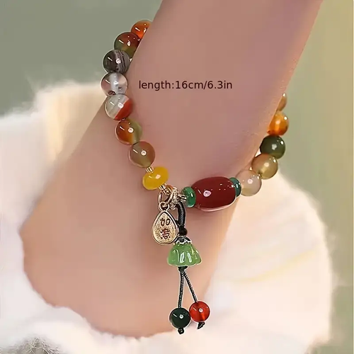 Chinese Style Lucky Bracelet! Four Leaf Clover + Peace Charm | Wishing Luck & Love | Festival Gift & Daily Accessory