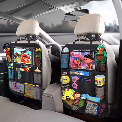 🔥 Car Essential 9-Layer Touchscreen Seatback Organizer｜Waterproof & Scratch-Resistant｜Kids Entertainment & Snack Storage｜Universal Fit｜Travel Must-Have