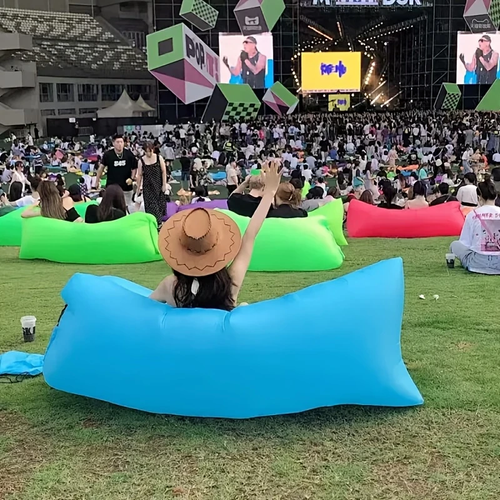 Buy 1 Get 1 Free! Portable Inflatable Lounge Sofa - Camping & Beach Lounger | Foldable Polyester Air Mattress, Super Comfortable for Outdoor Relaxation & Quick Setup